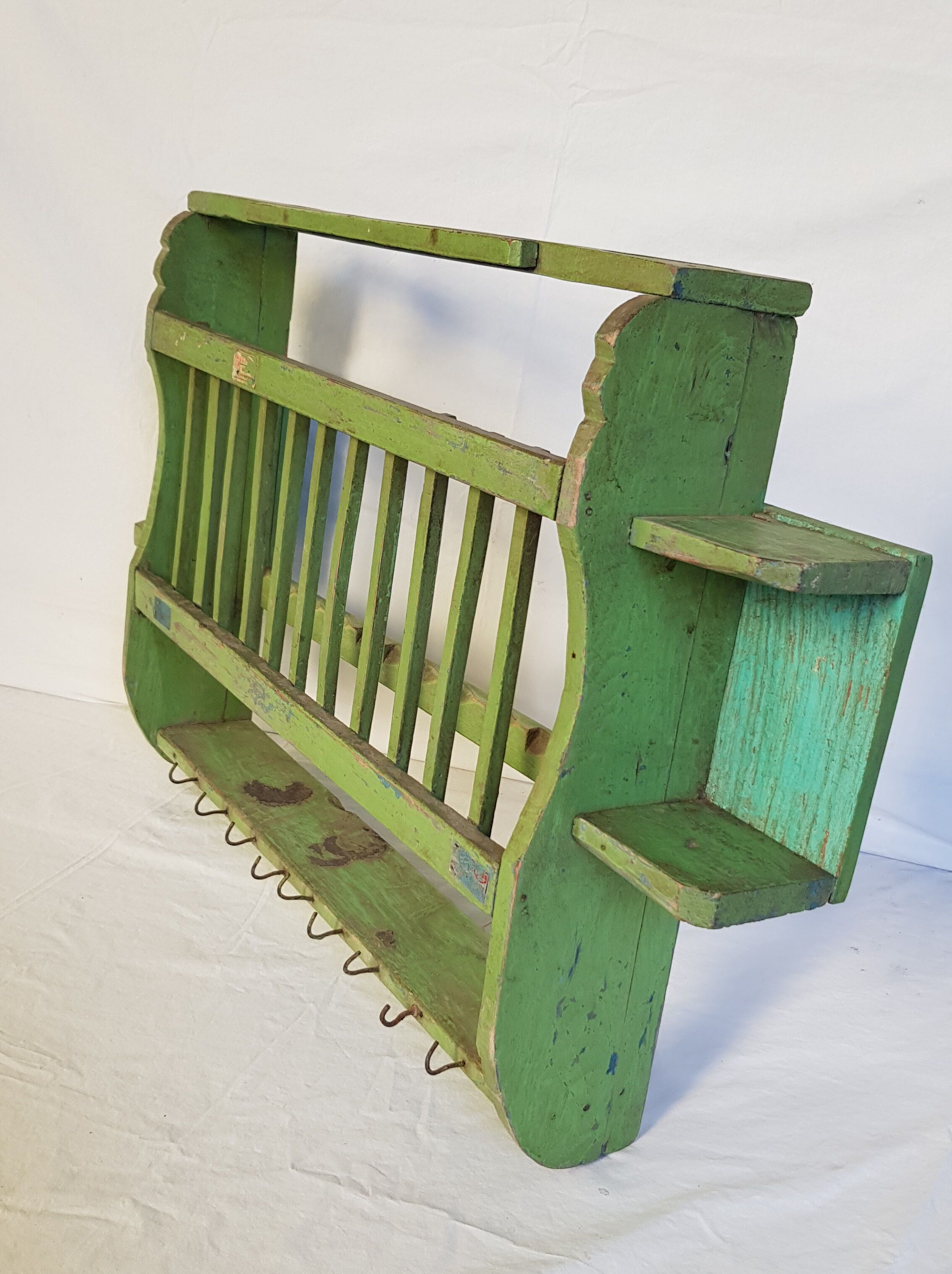 Old wall shelf - Burmese teak rack - 62.5 x 11.5 x 40 cm