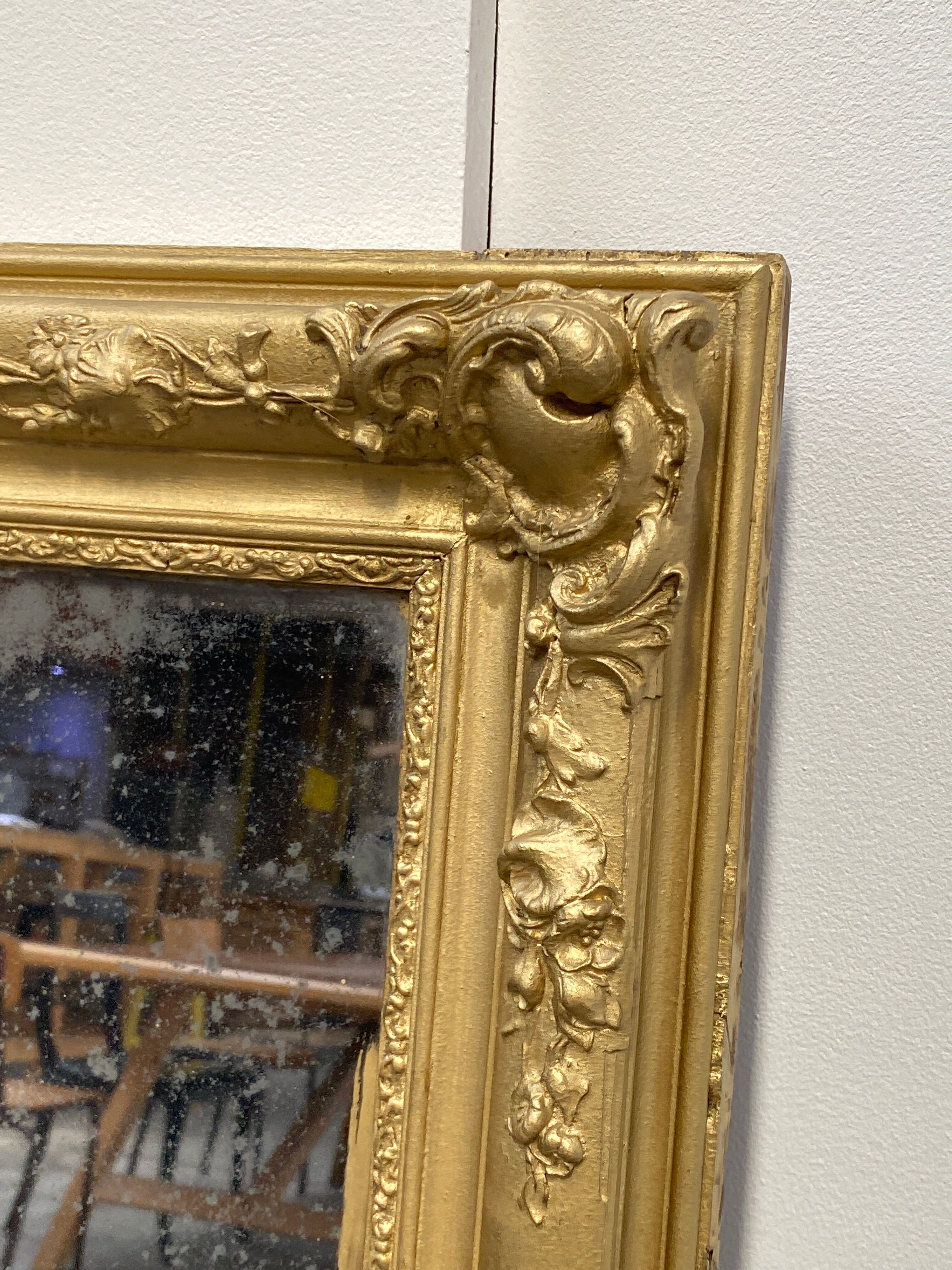 Wooden Stucco and Gilded Mirror, Height 115cm, 19th Century, France