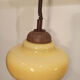 Suspension vintage en verre jaune moutarde années 1960 monte descend