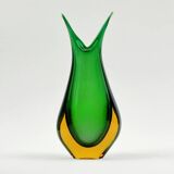 Large Mid-Century Sommerso Murano Glass Vase by F. Poli for Seguso, 1970s