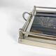 Art Deco tea tray glass and silver metal 30s