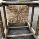 Vintage stool, wood and straw, 1950