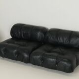 Camaleonda Sofa in Black Leather by Mario Bellini for C&B Italia 1960s