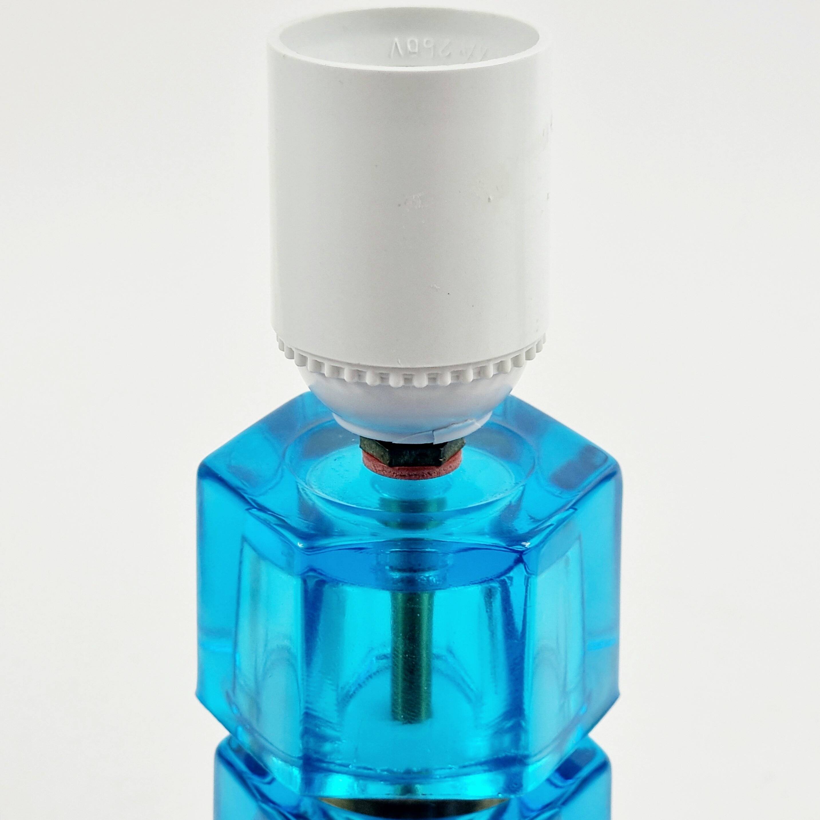 Mid Century Scandinavian Glass & Brass Table Lamp by Carl Fagerlund, 1960s