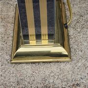Hollywood Regency style Le Dauphin lamp from the 70s/80s in gilded brass and silver metal