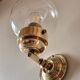 Pair of adjustable wall lights in blown glass and solid brass - modern design