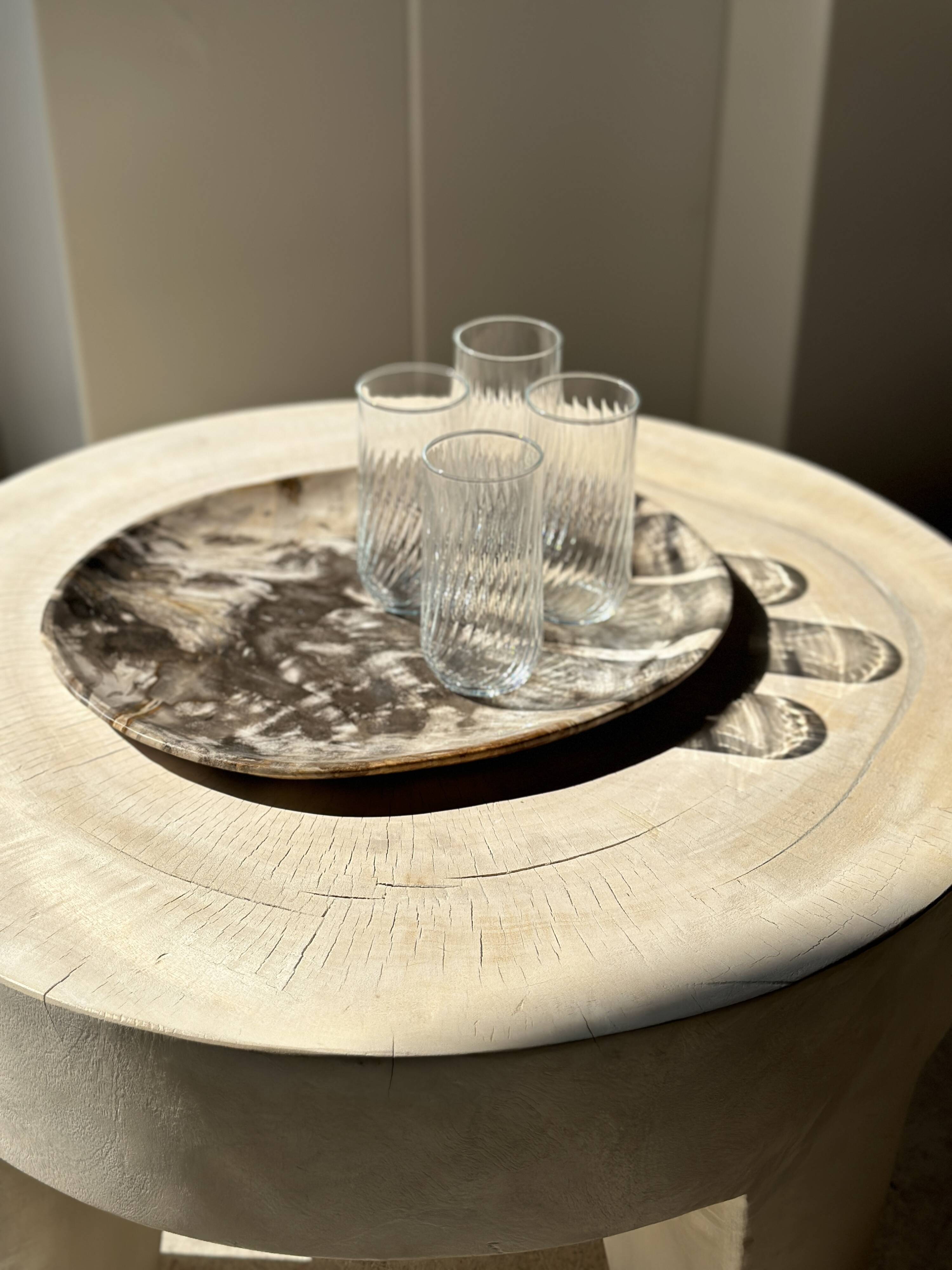 Lot de 4 verres à eau transparent torsadé H:12cm