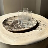 Set of 4 transparent twisted water glasses H:12cm