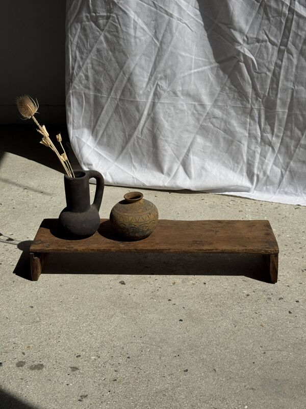 Petit banc en teck ancien bas indonésien ancien H10 L62 l14