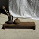 Petit banc en teck ancien bas indonésien ancien H10 L62 l14