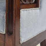 Années 1950, chaise longue danoise, état d'origine, meuble en laine bleu clair.