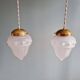 Art Deco pendant light in transparent satin glass, 1920s-30s