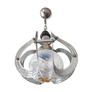 Lustre métal et verre