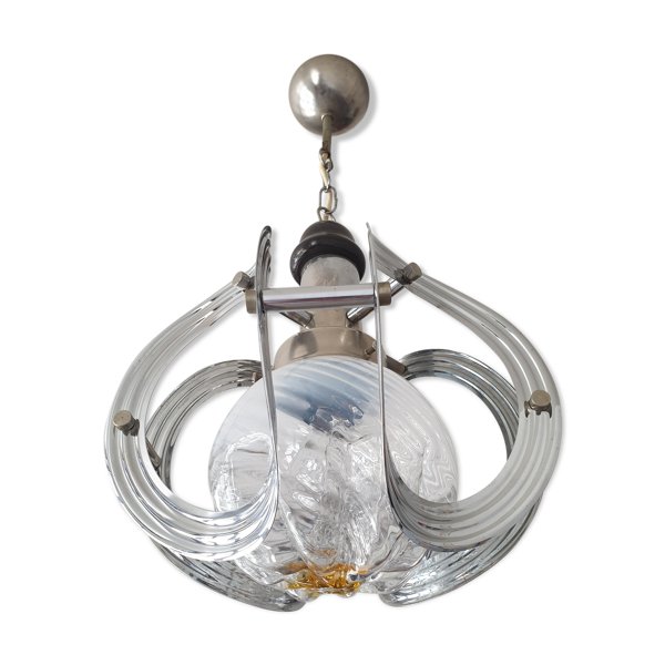 Lustre métal et verre
