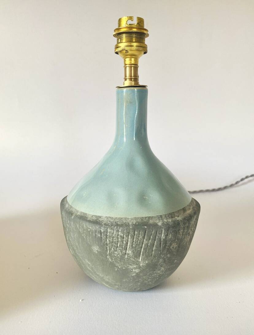 Ceramic lamp base, 2m fabric cable