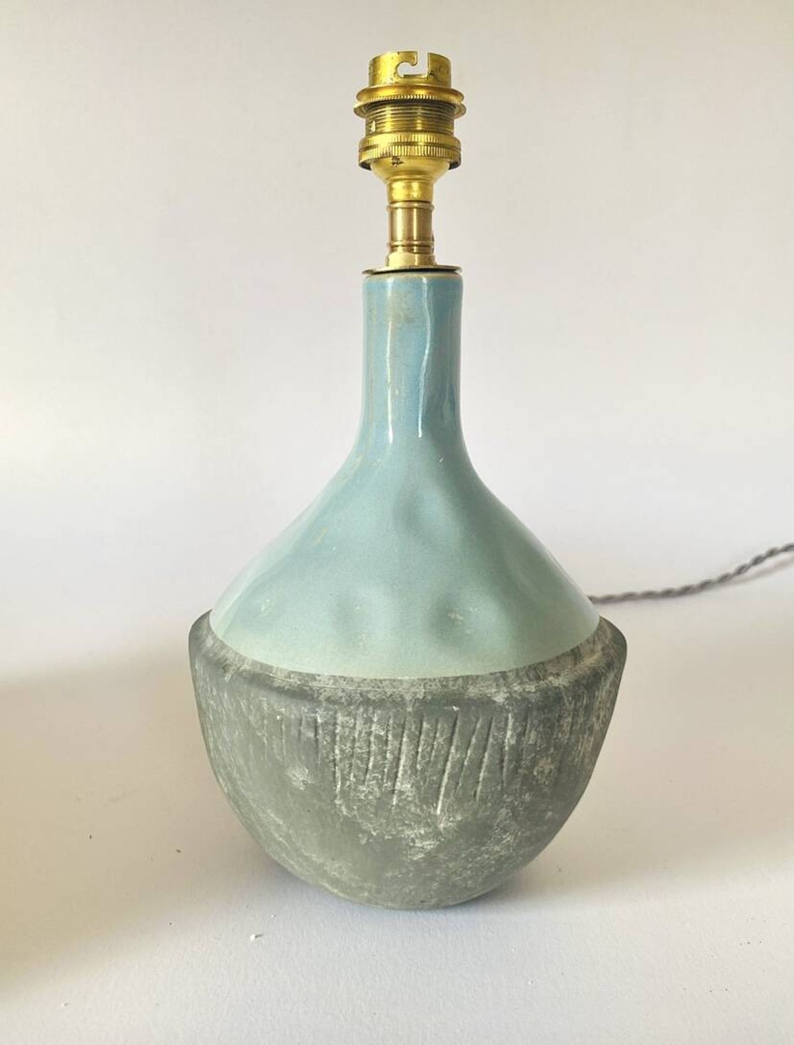 Pied de lampe céramique, câble tissu 2 M