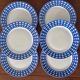Set of 6 dessert plates Guy Degrenne vintage blue pareo model - serv