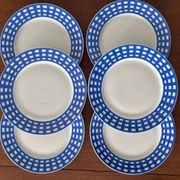 Set of 6 dessert plates Guy Degrenne vintage blue pareo model - serv
