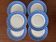 Set of 6 dessert plates Guy Degrenne vintage blue pareo model - serv