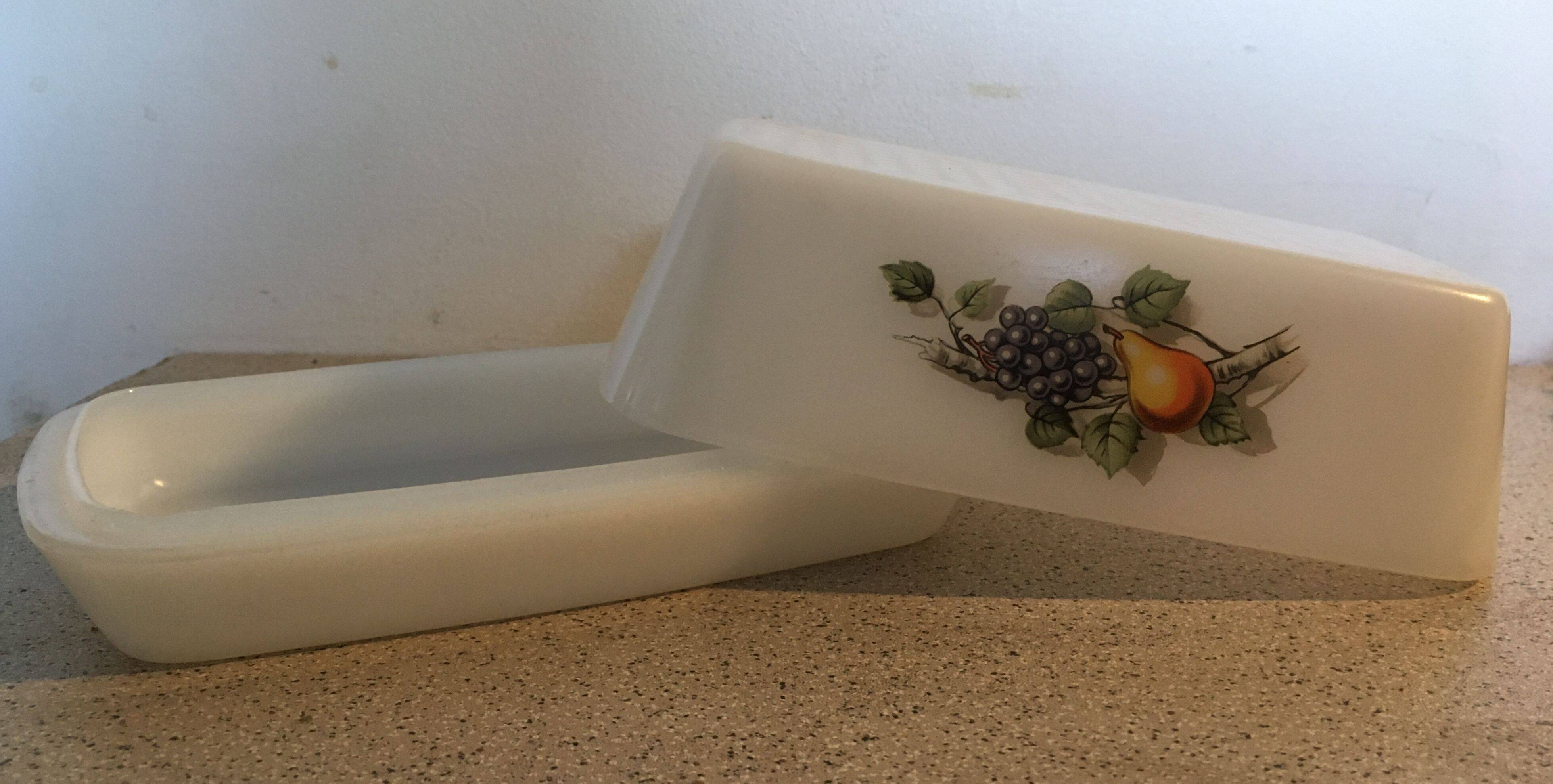 Arcopal vintage fruit butter dish from France