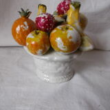 Coupe de fruits trompe l'œil en faïence