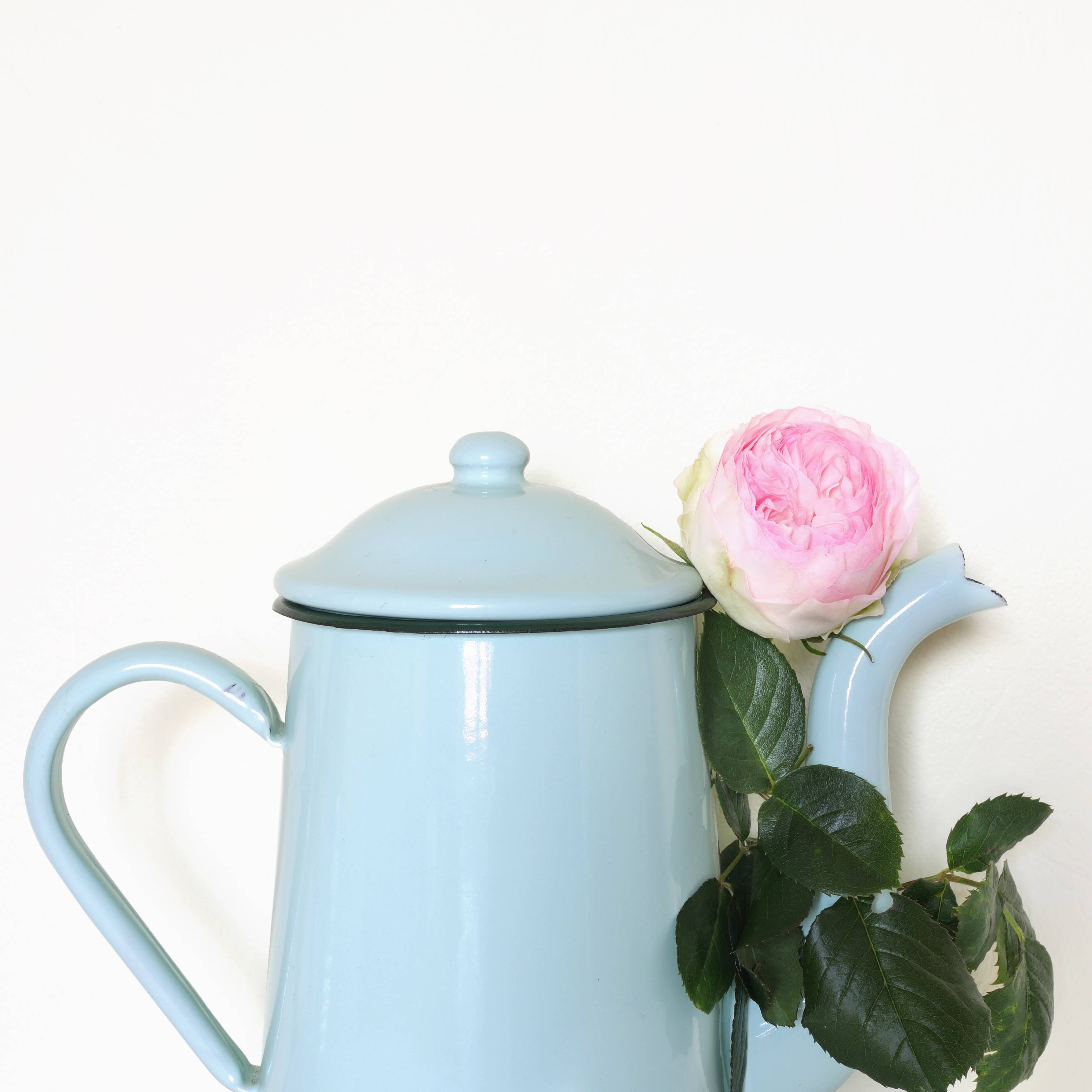 Old mint enamelled coffee maker