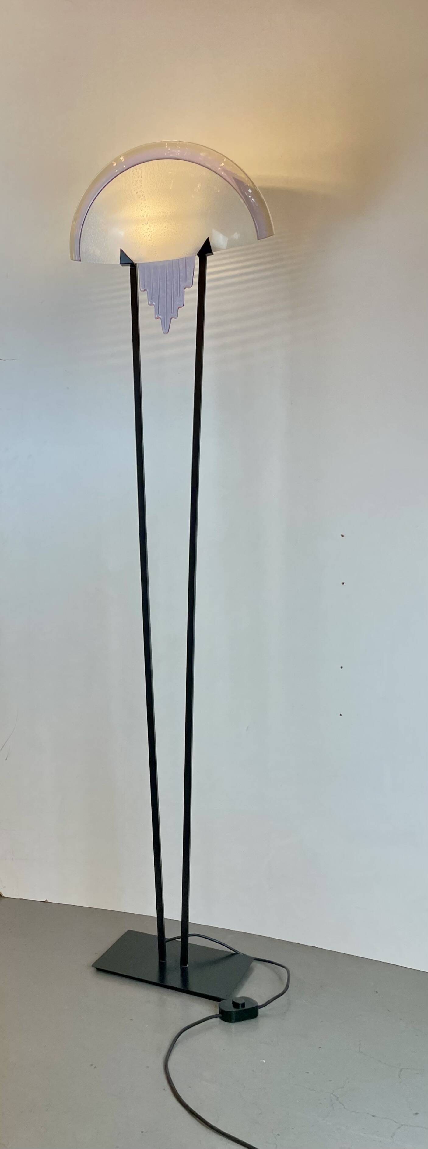 Murano Post-Modern Floor Lamp att. To Mazzega, Italy, 1980s