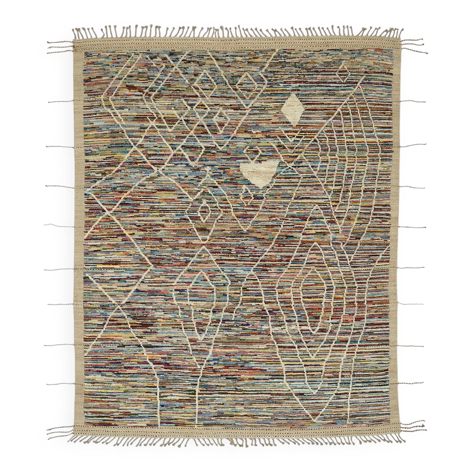 Handmade Turkish One of a Kind 245 cm x 310 cm Multicolor Wool Carpet