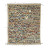 Tapis en laine multicolore fait main, pièce unique turque, 245 cm x 310 cm