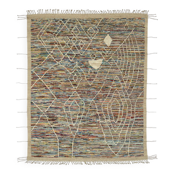 Tapis en laine multicolore fait main, pièce unique turque, 245 cm x 310 cm
