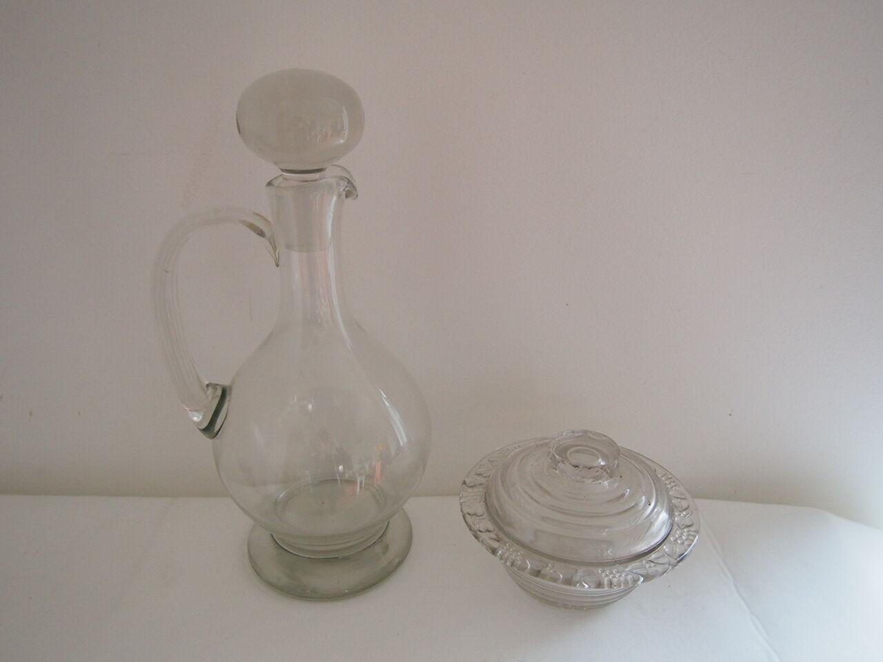 Lot d’une ancienne carafe à vin ou liqueur en verre | Selency