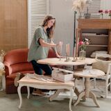 Old wooden pedestal table