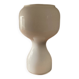Lampe de table en verre opalin blanc Massive années 70