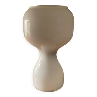 Lampe de table en verre opalin blanc Massive années 70