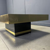 Etched brass and inlaid agate coffee table by Felix De Boussy, Belgium