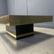 Etched brass and inlaid agate coffee table by Felix De Boussy, Belgium
