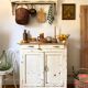 Antique Parisian sideboard in patinated beige wood