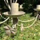 Country-style patinated metal chandelier – 5 arms – decorative foliage