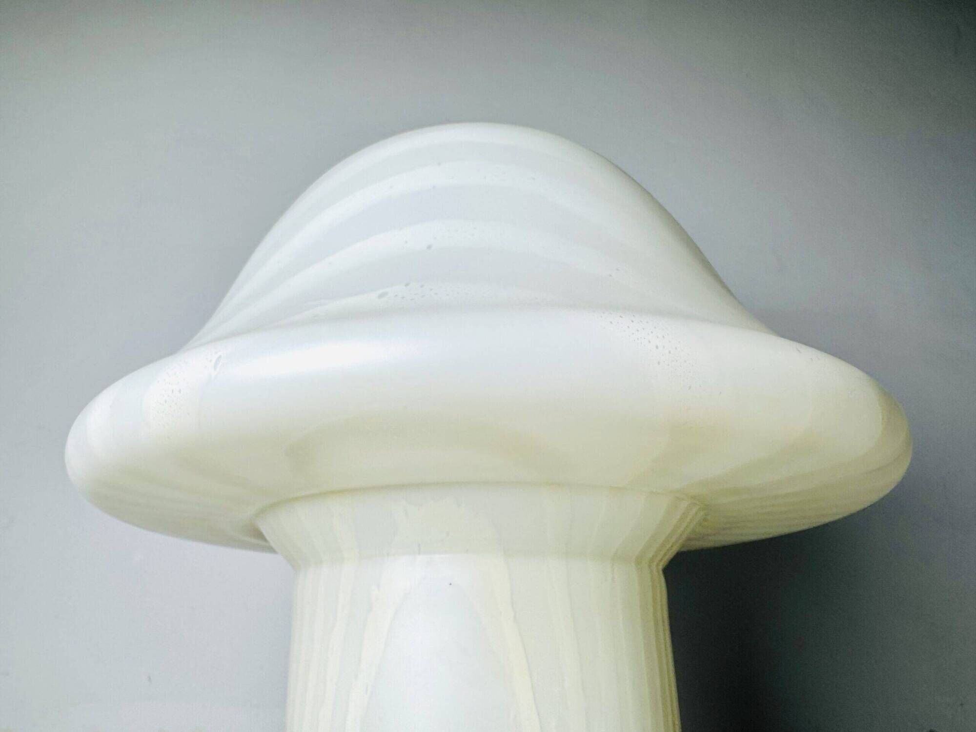 Large Model Glass Mushroom Table Lamp By Peill & Putzler, Germany 1960S