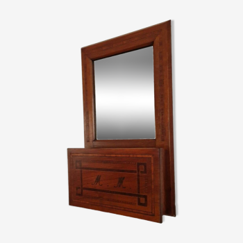 Old marquetry chest mirror