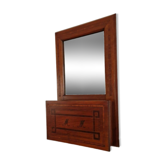 Old marquetry chest mirror