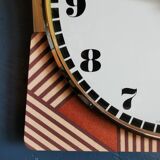 Clock silent rectangular vintage wall pendulum "Jaz copper pink"