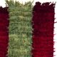 Vintage Filikli Tulu Runner Rug in Red and Green Mohair Angora Wool