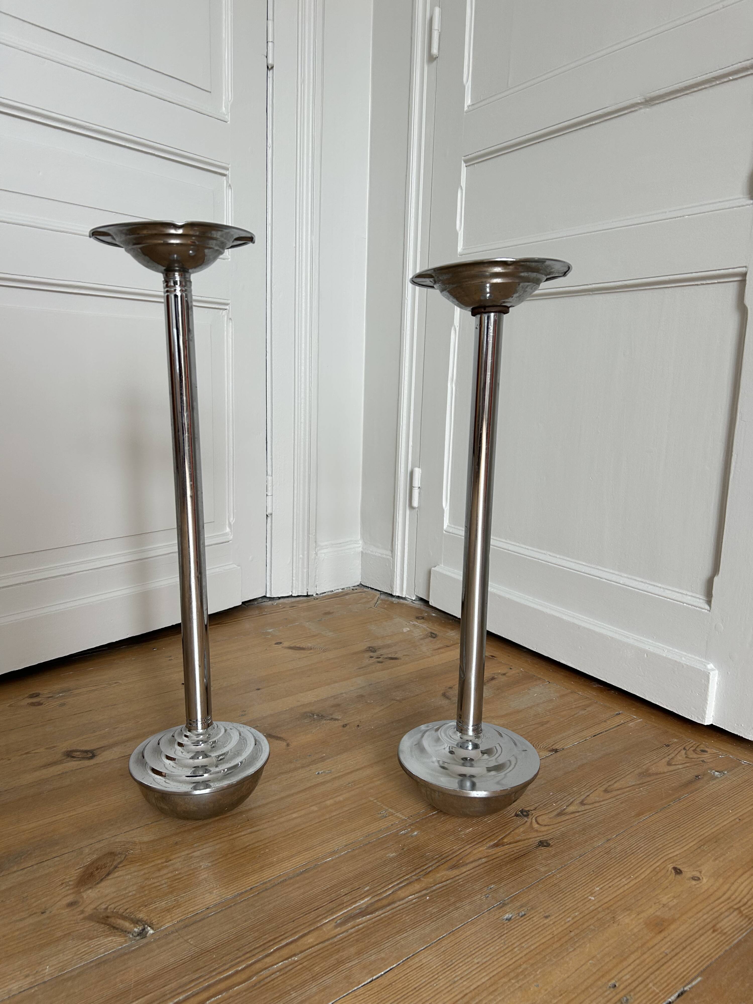 Paire de cendriers-bougeoirs Art Déco