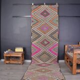Oushak Vintage Hallway Runner Rug