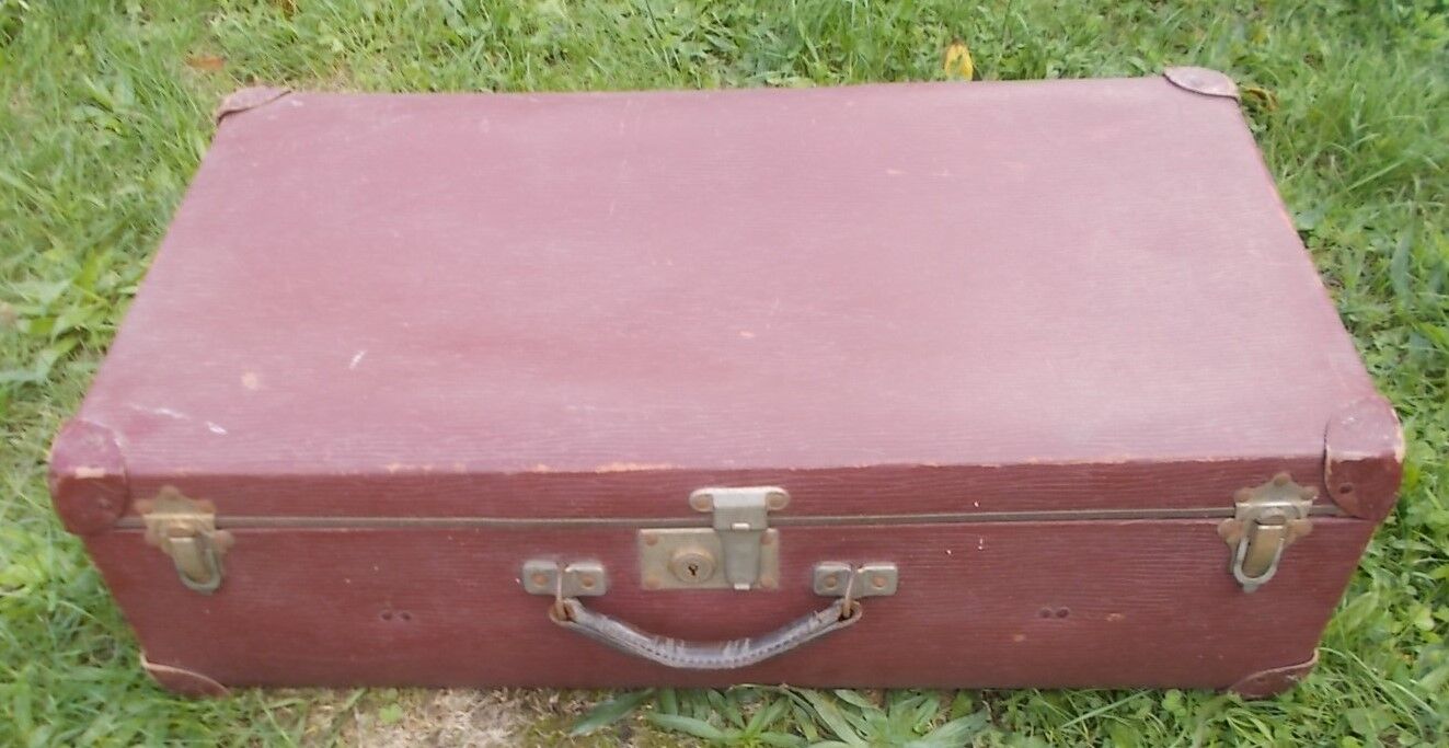 Vintage burgundy suitcase