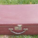 Vintage burgundy suitcase