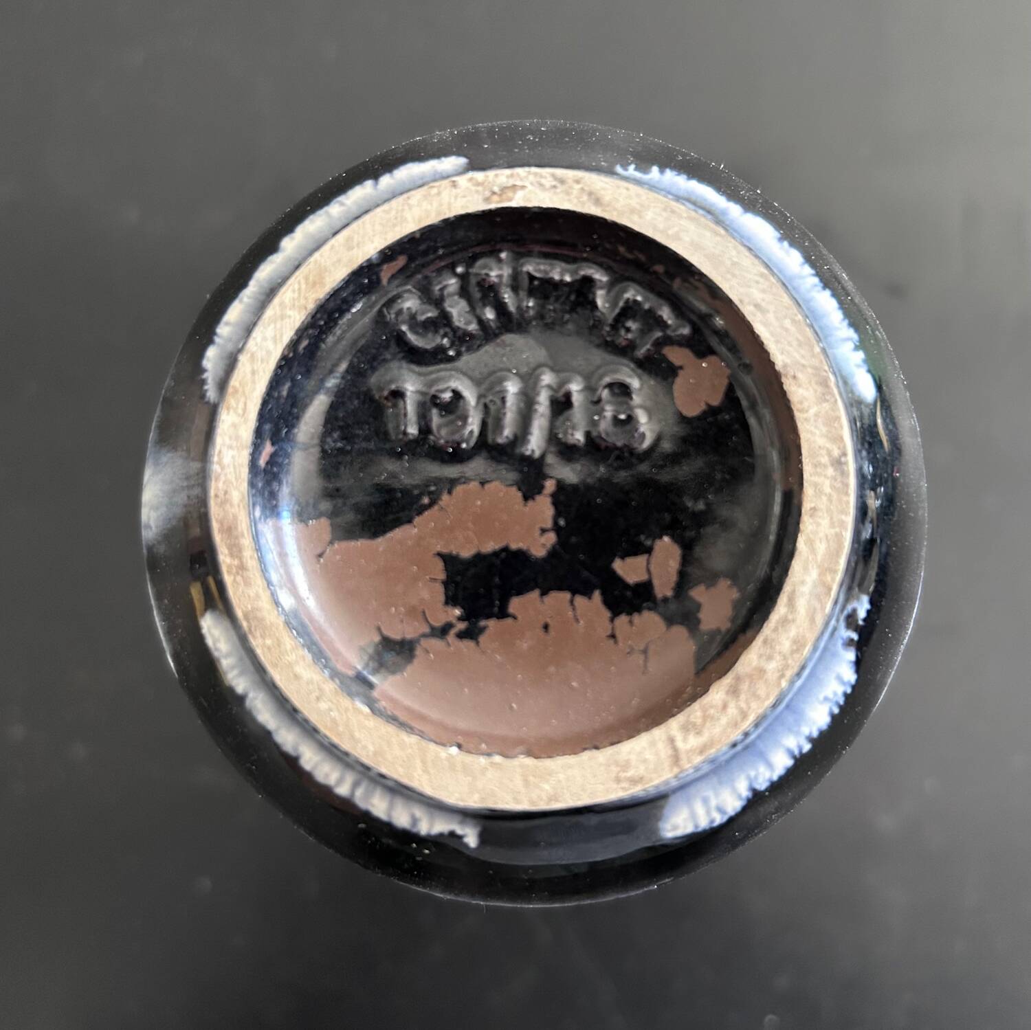 Black, white and gold art deco vase