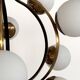 Stilnovo Italian Midcentury Chandelier, Brass & Opaline Glass, 1950s