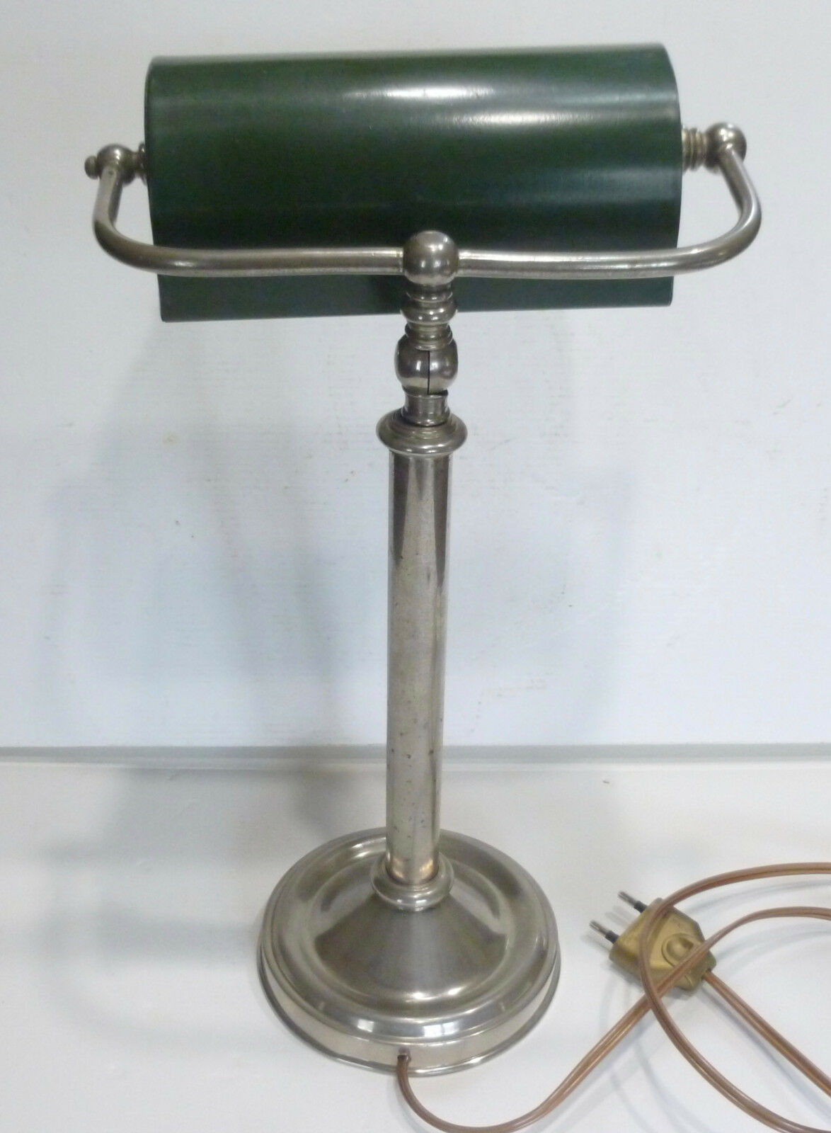 Former 1930s art deco metal desk lamp
